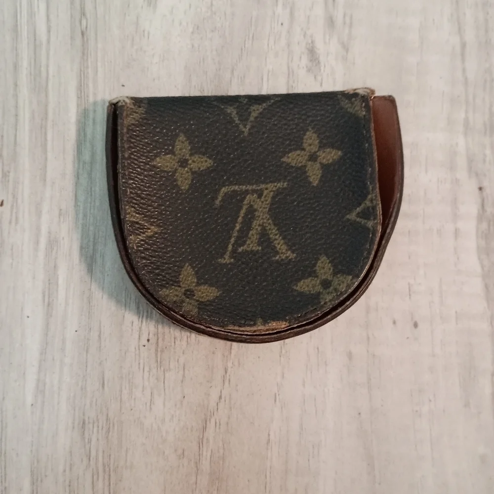 Louis Vuitton Monogram Port Monnaie Guze Coin Wallet Leather Brown